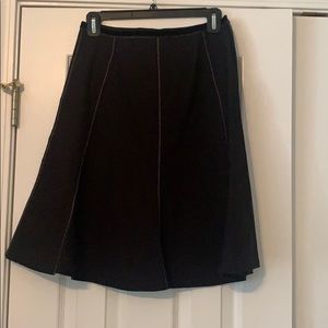 Black skirt with velvet trim & pink zig zag stitch